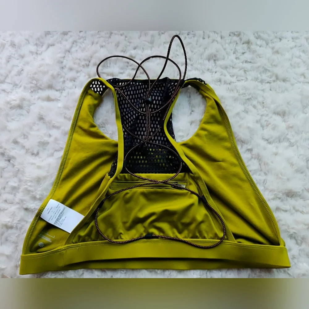 Nike Women's Wild High Neck Bikini Swim Top, Olive Green Yellow, Size L, NWT - Picture 2 of 11